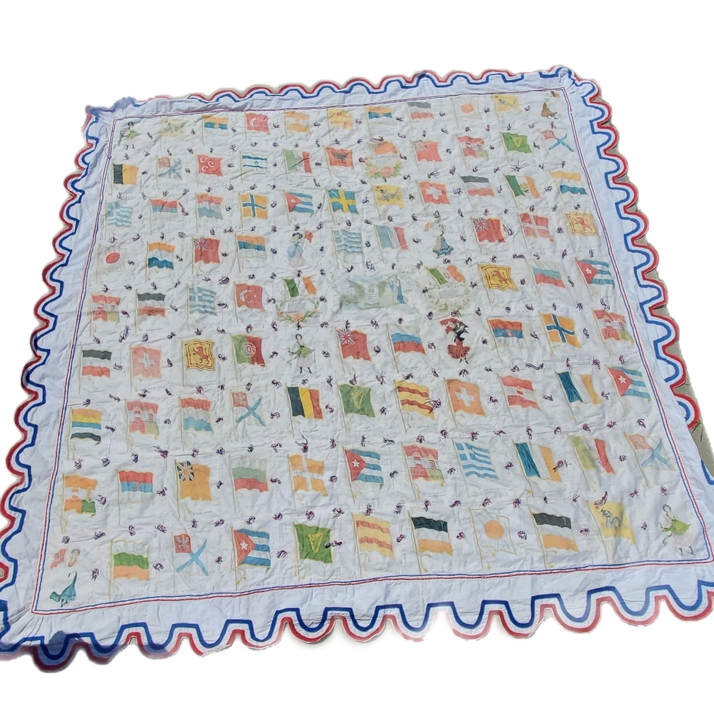 Vintage Handmade Tabacco Silks quilt